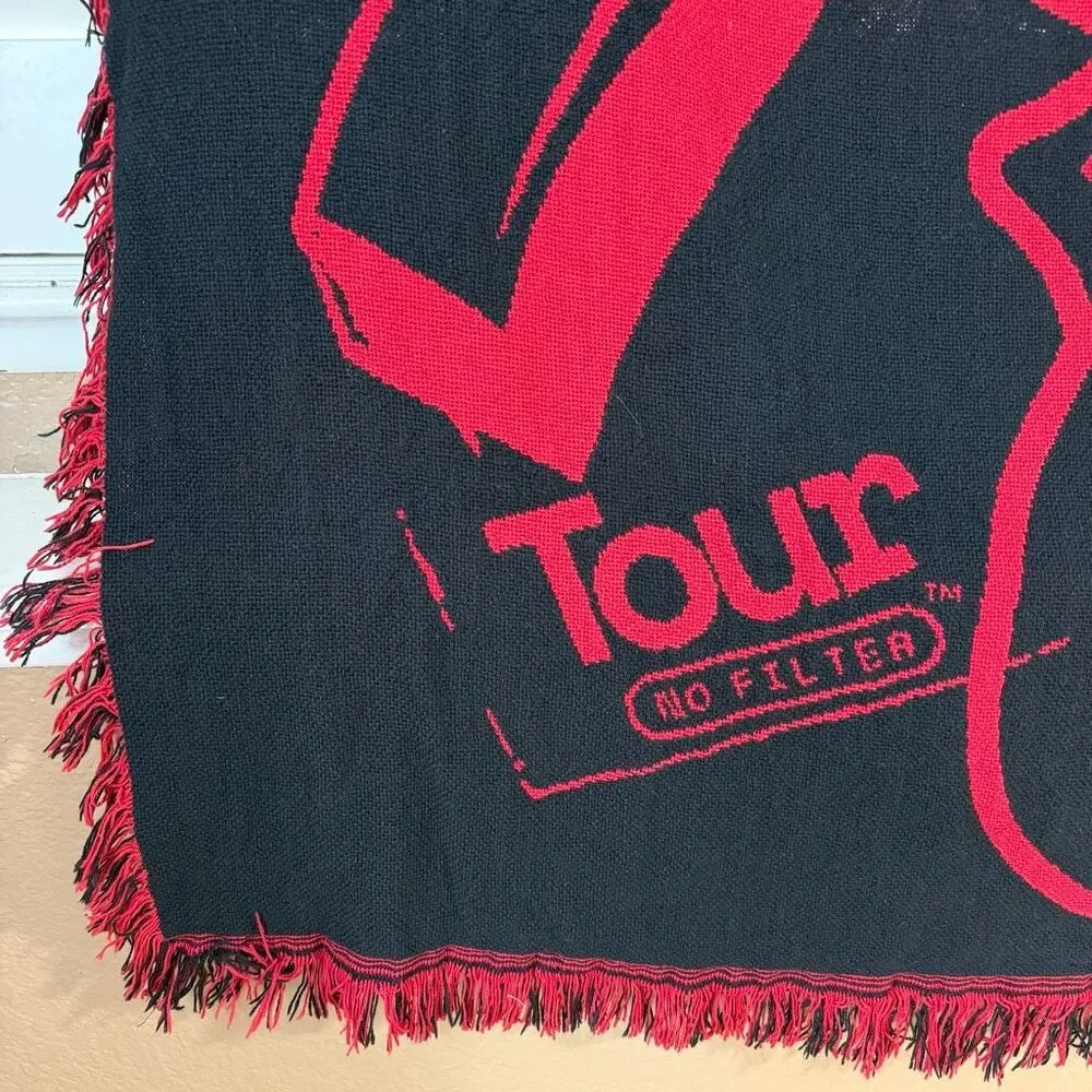 The Rolling Stones No Filter Red Black Knit Throw Blanket Classic Rock N Roll